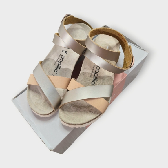 Papillio by Birkenstock Women's  Lola Ankle Strap Wedge Sandals Metallic Sz 36 N - Picture 4 of 16